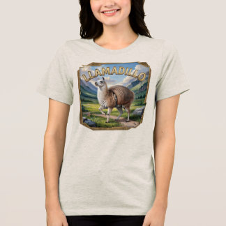 Llamadillo Photographic – Llama Armadillo Funny Tri-Blend Shirt