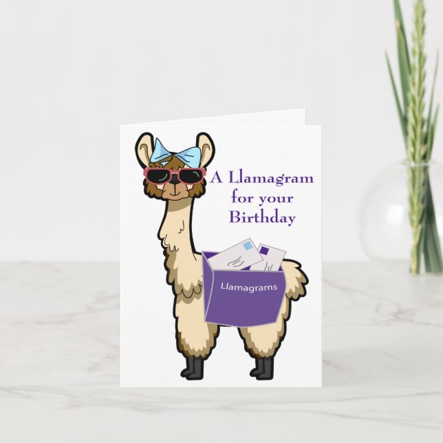 Llamagram Birthday Card (Front)
