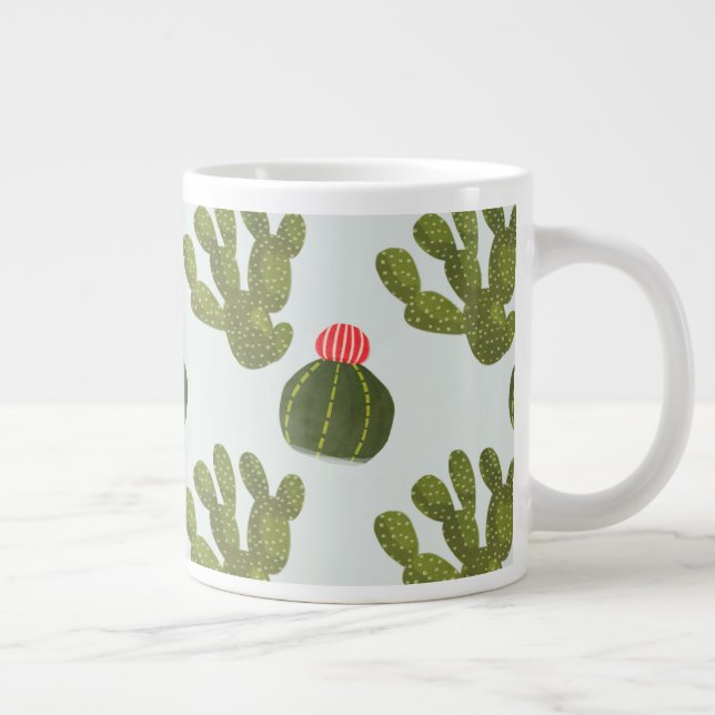 Llamarama Collection | Cute Cactus Pattern Large Coffee Mug (Right)