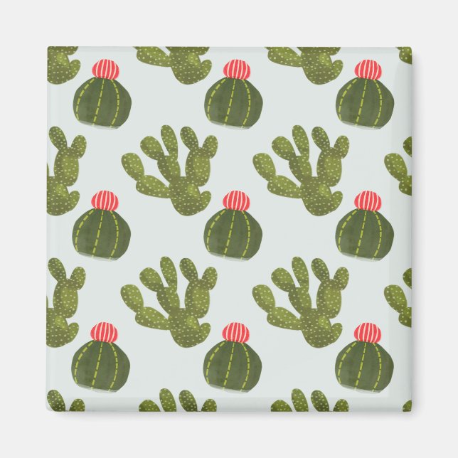 Llamarama Collection | Cute Cactus Pattern Magnet (Front)