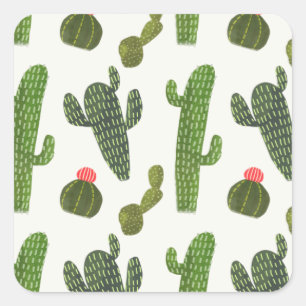 Llamarama Collection   Cute Cactus Square Sticker