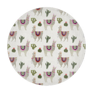 Llamarama Collection   Cute Lllamas Cutting Board