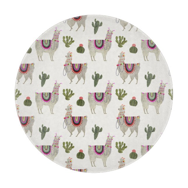 Llamarama Collection | Cute Lllamas Cutting Board (Front)