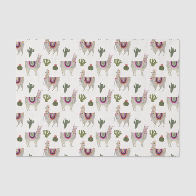 Llamarama Collection | Cute Lllamas Tissue Paper (Front)
