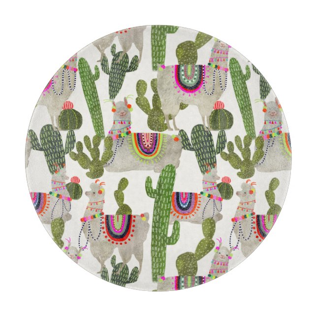 Llamarama Collection Pattern Cutting Board (Front)