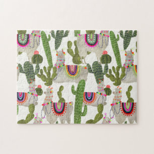Llamarama Collection Pattern Jigsaw Puzzle