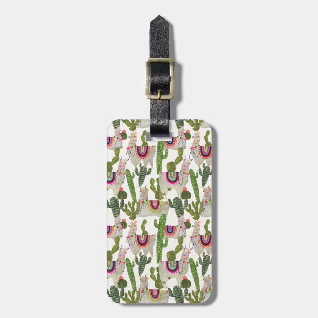 Llamarama Collection Pattern Luggage Tag (Front Vertical)