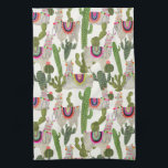 Llamarama Collection Pattern Tea Towel<br><div class="desc">Enjoy this fresh creative llama pattern on a product or wallart piece to enhance and add to the world around you. Artist: Victoria Borges</div>
