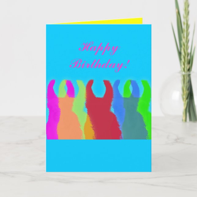 Llamas 5 in Bright Graphic Llama Colours Card (Front)