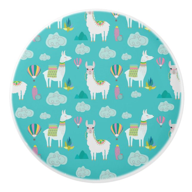 Llamas Alpacas Ceramic Knob (Front)