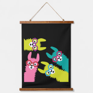 Llamas Colourful Camelid  Hanging Tapestry