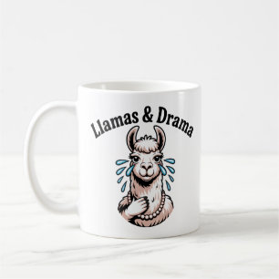 Llamas & Drama Funny Llama Art Cartoon Coffee Mug