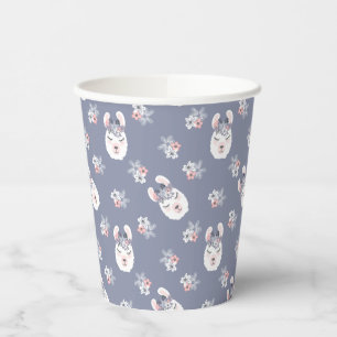 Llamas & Flowers Pattern Paper Cups