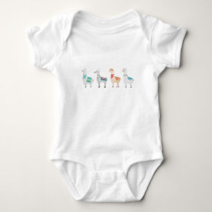 Llamas In a Row Baby Bodysuit