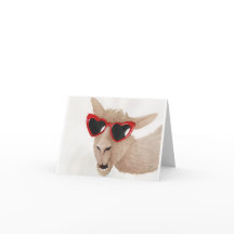 Llamas in Shades: February Greeting Card 4"x5.6"
