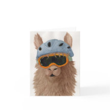 Llamas in Shades: January Greeting Card 4"x5.6"