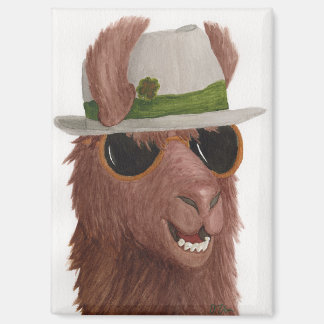 Llamas in Shades: March Magnet 2.5"x3.5"