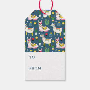 Llamas In Sunglasses Pattern Gift Tags