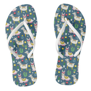 Llamas In Sunglasses Pattern Jandals