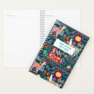 Llamas on Blue Personalised Planner
