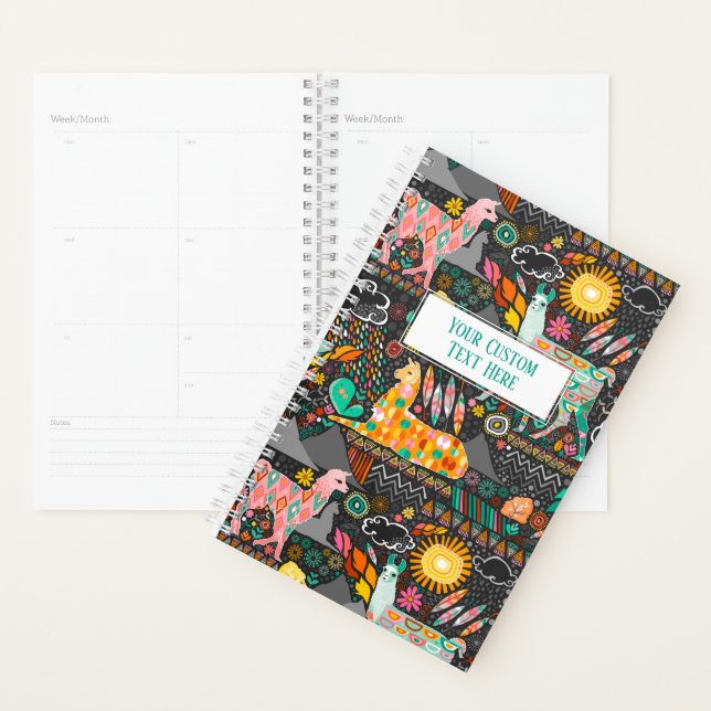 Llamas on Grey Personalised Planner (Display)