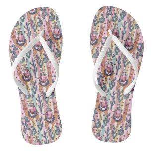 Llamas On Stripes Pattern Jandals