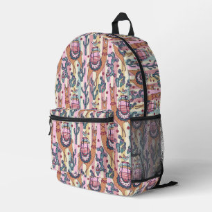 Llamas On Stripes Pattern Printed Backpack