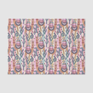 Llamas On Stripes Pattern Tissue Paper