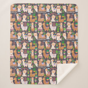 Llamas Sherpa Blanket