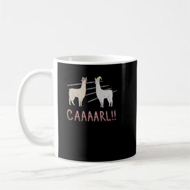 Llamas with Hats - Carl!  Coffee Mug (Left)