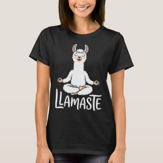 Llamaste Funny Llama Yoga Meditation Namaste Pun T-Shirt