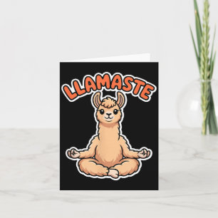 Llamaste Funny Meditating Llama Cute Yoga Animal D Card