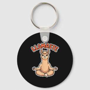 Llamaste Funny Meditating Llama Cute Yoga Animal D Key Ring