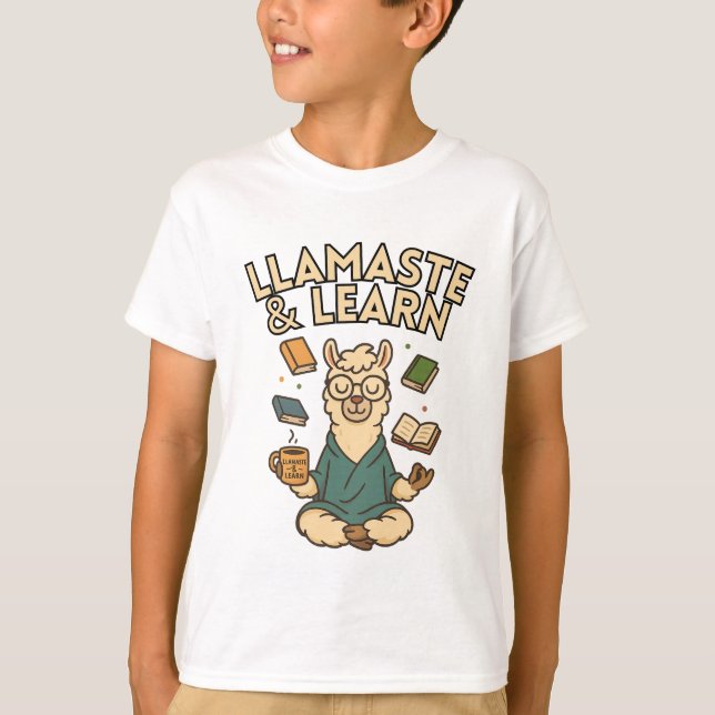 Llamaste & Learn – Mindful Study T-Shirt (Front)