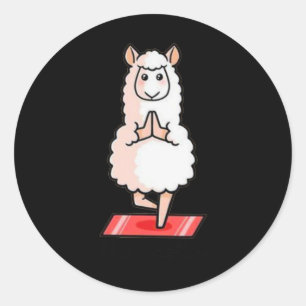 Llamaste Llama Alpaca Yoga Exercise Fitness Gym Wo Classic Round Sticker