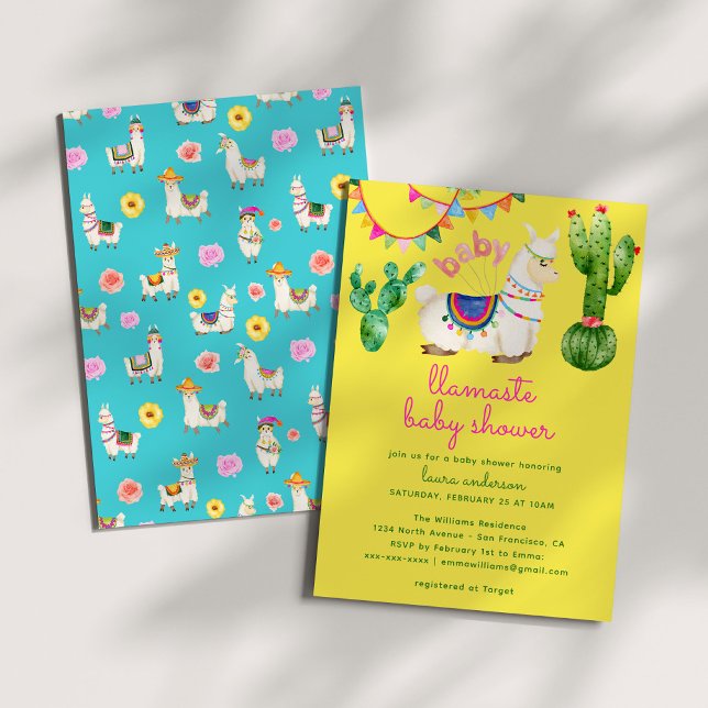 Llamaste - Llama Mexican Colourful Baby Shower Invitation (Creator Uploaded)