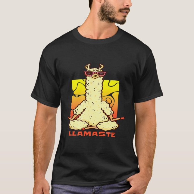 Llamaste Meditating Llama Novelty T-Shirt (Front)