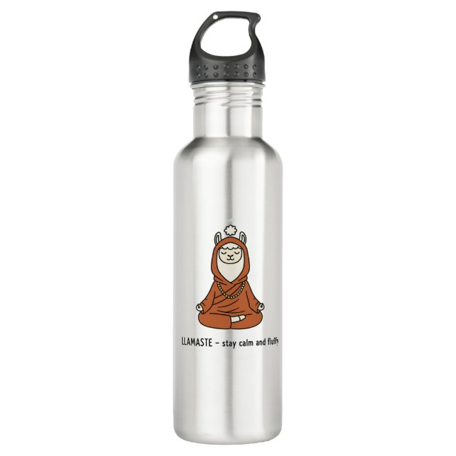 "Llamaste - stay calm and fluffy" 710 Ml Water Bottle (Front)