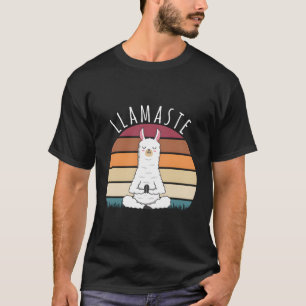 Llamaste Yoga Vintage Lama Yoga Pose Meditation Fo T-Shirt
