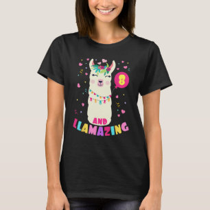 Llamazing 8 Years Old Girl Birthday Cute Llama Alp T-Shirt
