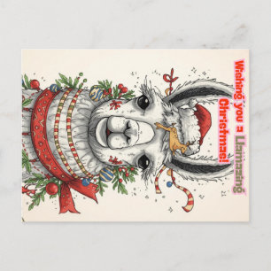 LLamazing Christmas Llama Holiday Postcard