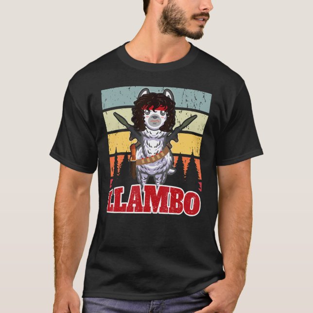 Llambo Military Llama Commando  Hilarious Present  T-Shirt (Front)