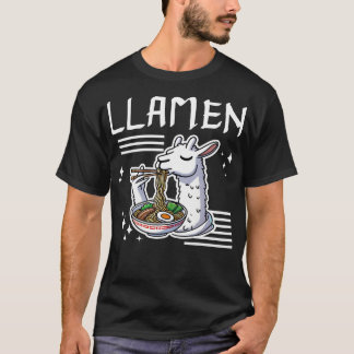 Llamen Cute Llama Eating Ramen T-Shirt