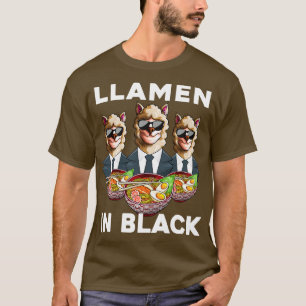 Llamen In Black Funny Noodles Kawaii Llama Ramen G T-Shirt
