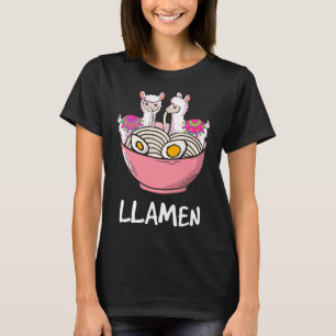 Llamen Llama Eating Ramen T-Shirt
