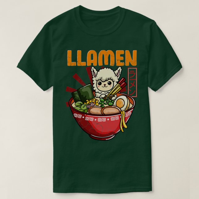 Llamen Llama Ramen T-Shirt (Design Front)