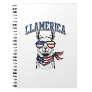 Llamerica Patriotic Llama Vintage Engraving T-Shir Notebook