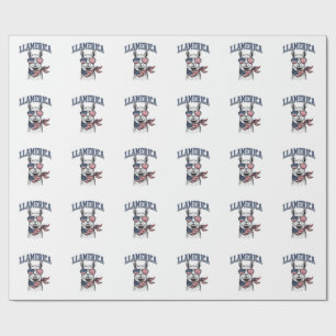 Llamerica Patriotic Llama Vintage Engraving T-Shir Wrapping Paper