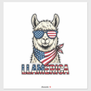 Llamerica Patriotic Llama Vintage Vector Design_1