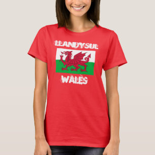 Llandysul, Wales with Welsh flag T-Shirt